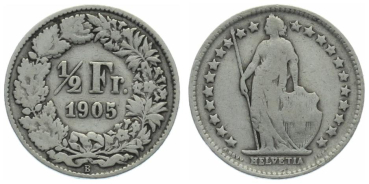 1/2 Franken 1905 B
